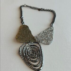 Silver and Gold Abstract Necklace